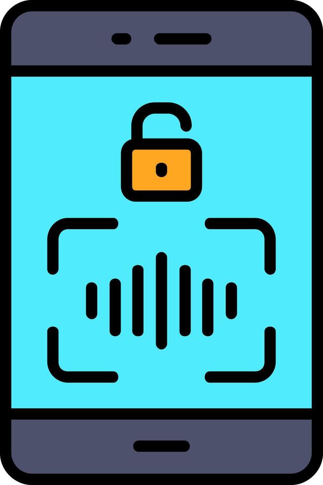 Smartphone Line Filled Icon vector