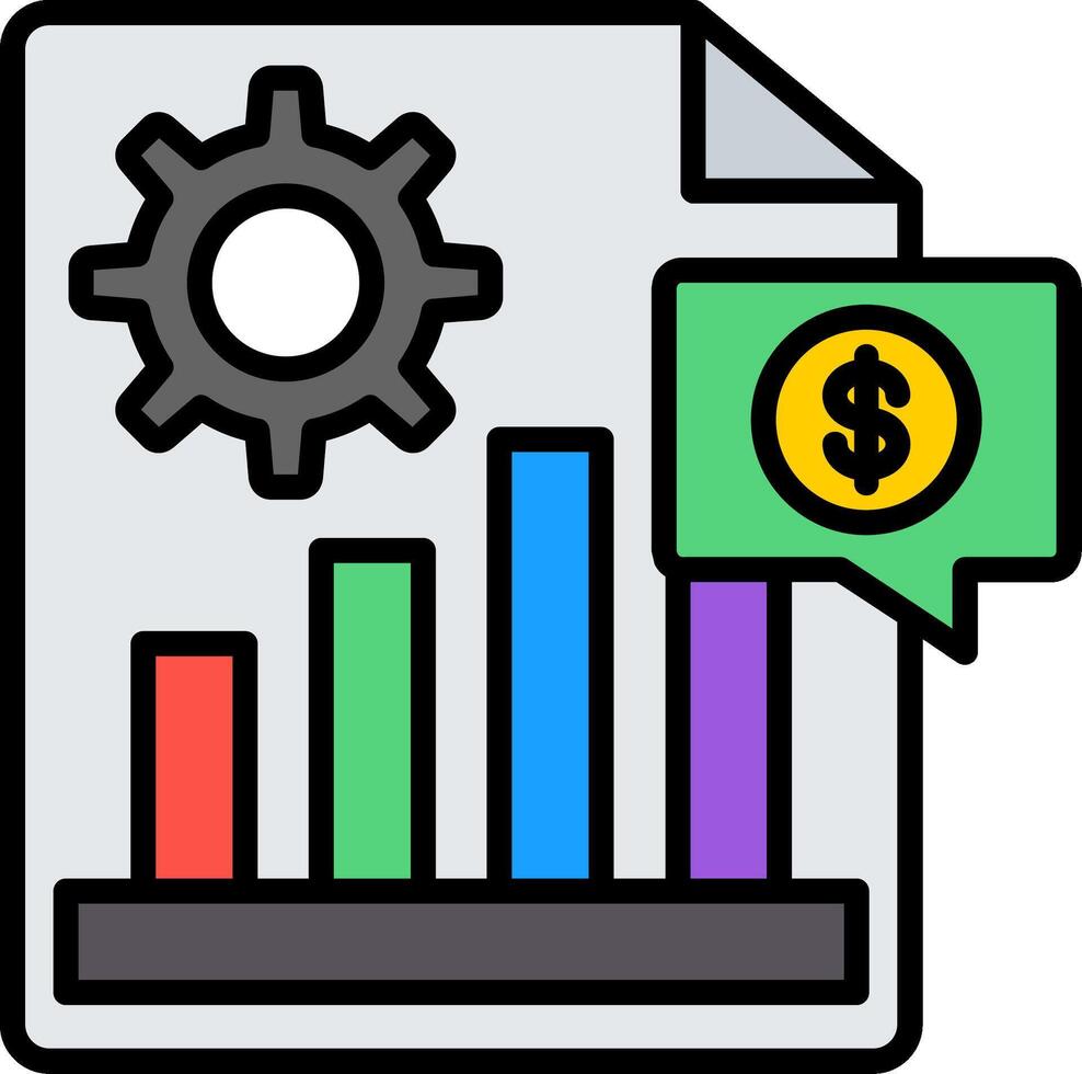 Interest Rate Line Filled Icon vector