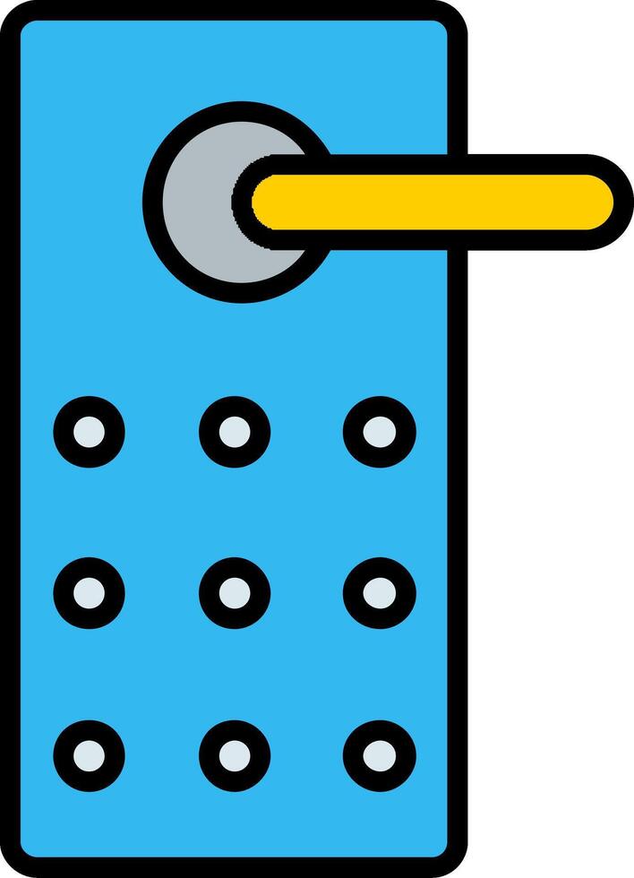 Door Lock Line Filled Icon vector