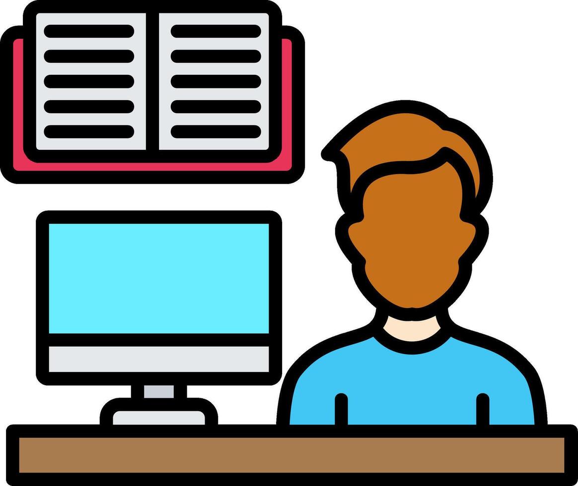 Lecture Line Filled Icon vector