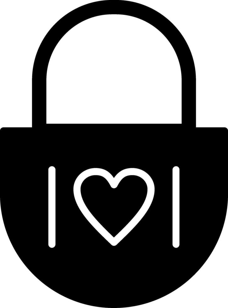 Heart Lock Glyph Icon vector