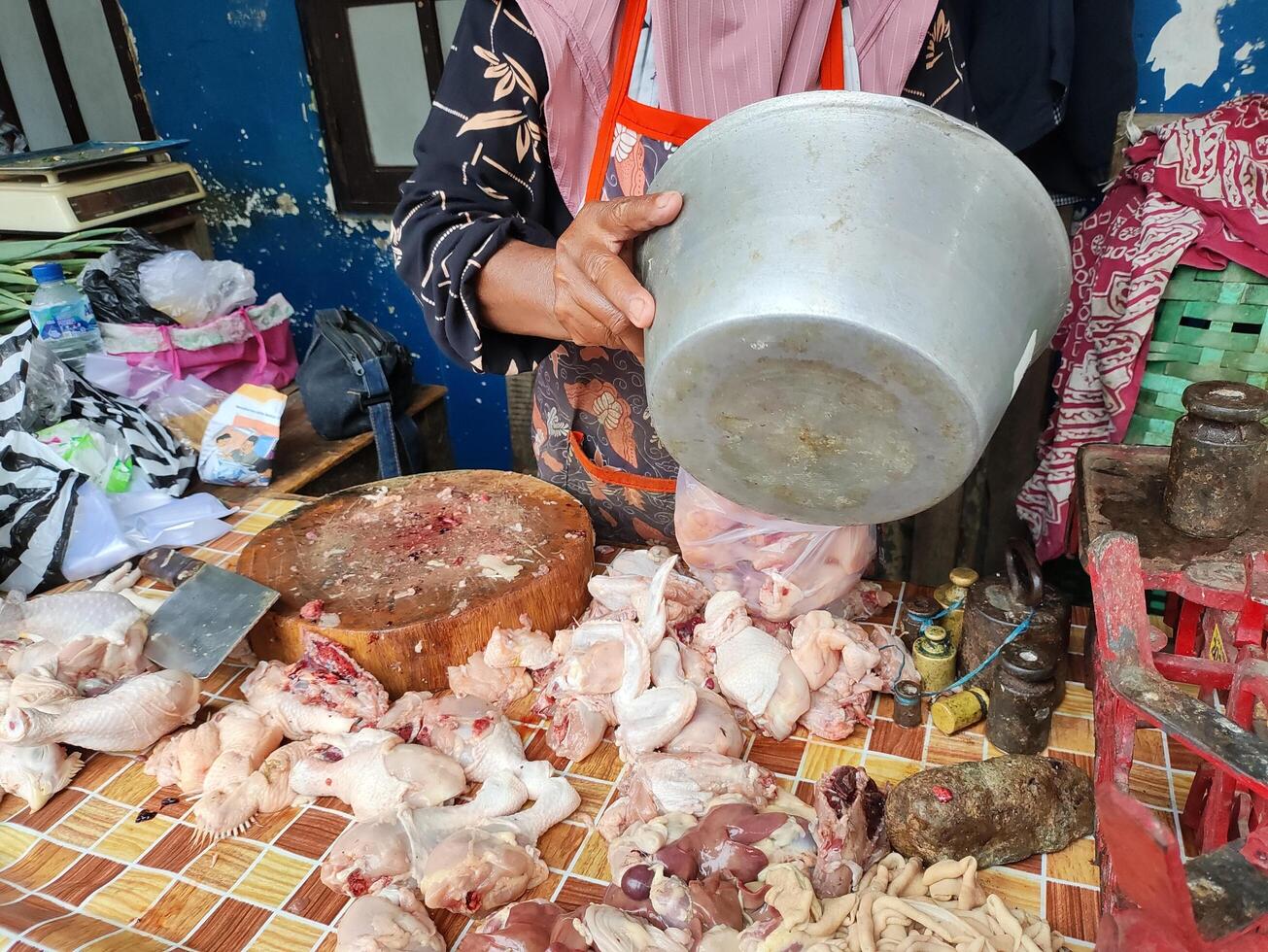 daily activities viewed at a traditional market in Surakarta, Indonesia photo