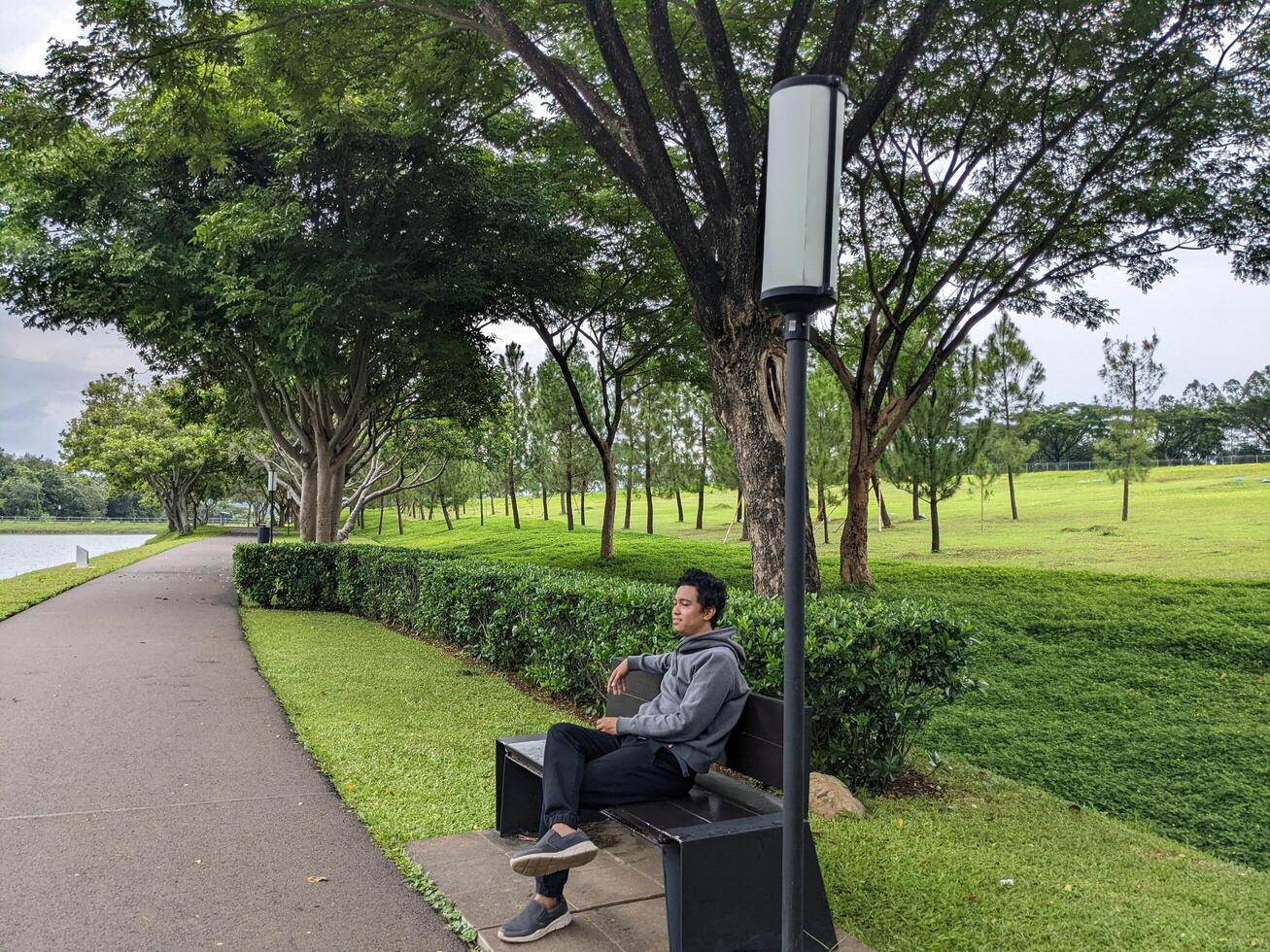 The photo is suitable to use for calm enjoyed activity, leisure activity and park background.