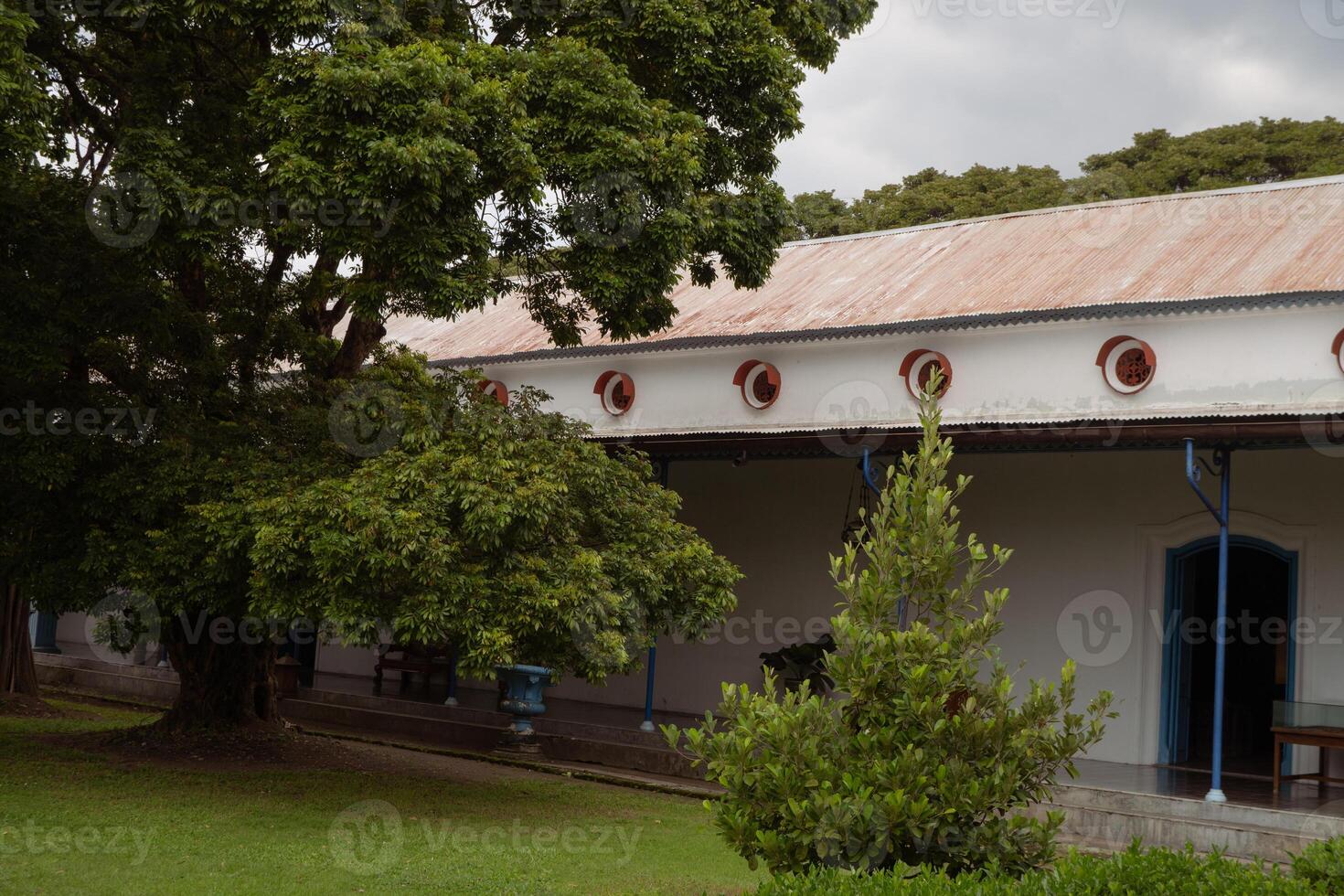 Outdoor park on backyard of vintage house. The photo is suitable for park background, relax and enjoy place content media.