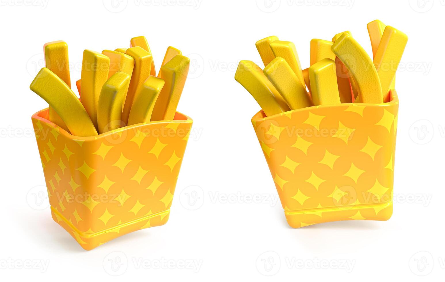 3d cartoon potato chips for scene creation photo