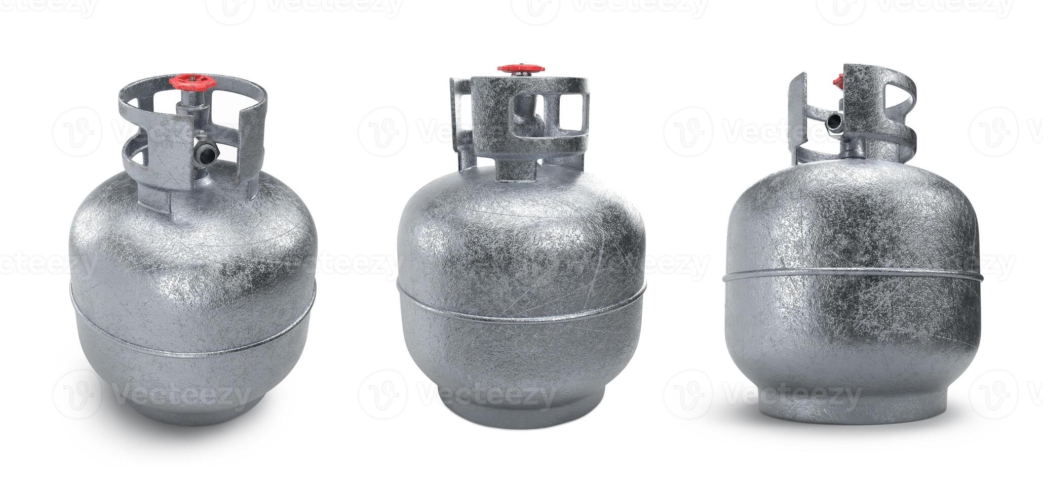 iron gas cylinder, scratchy and old and metallic, with red valve, in the background photo