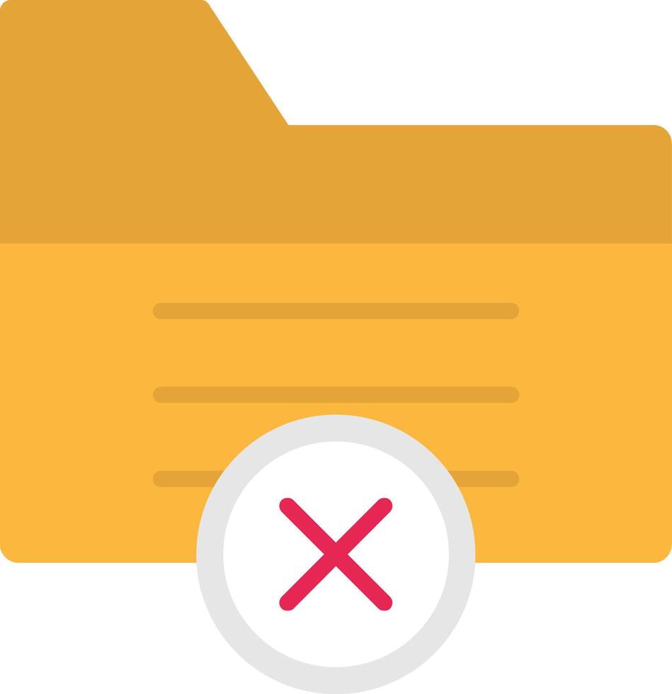 Delete File Flat Icon vector