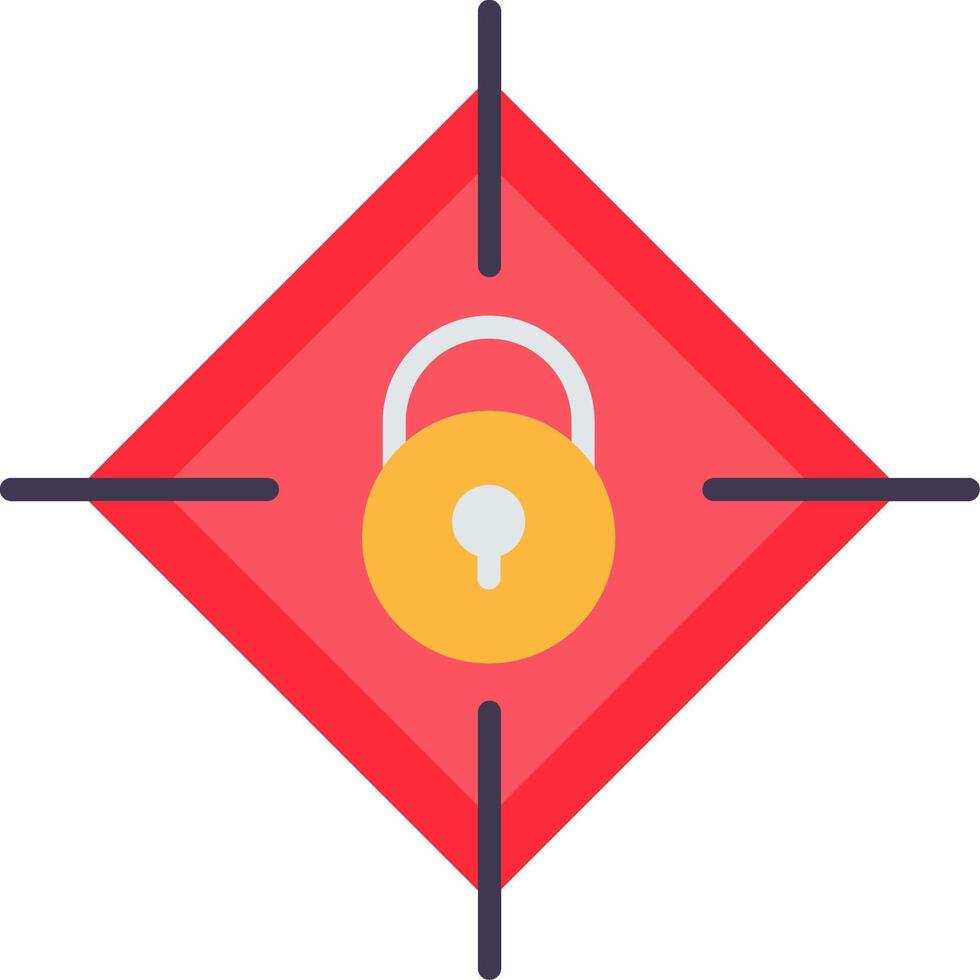 Target Secure Flat Icon vector