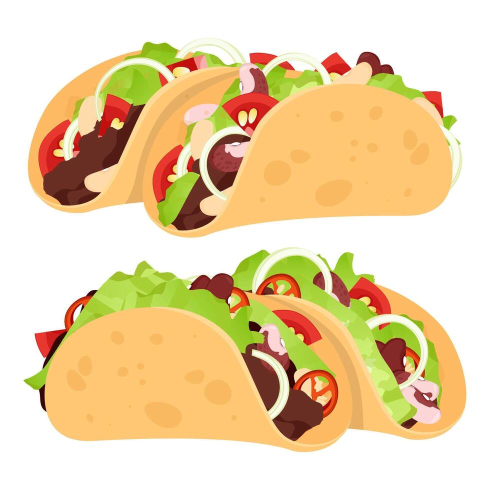 Mexican corn tortillas with filling vector