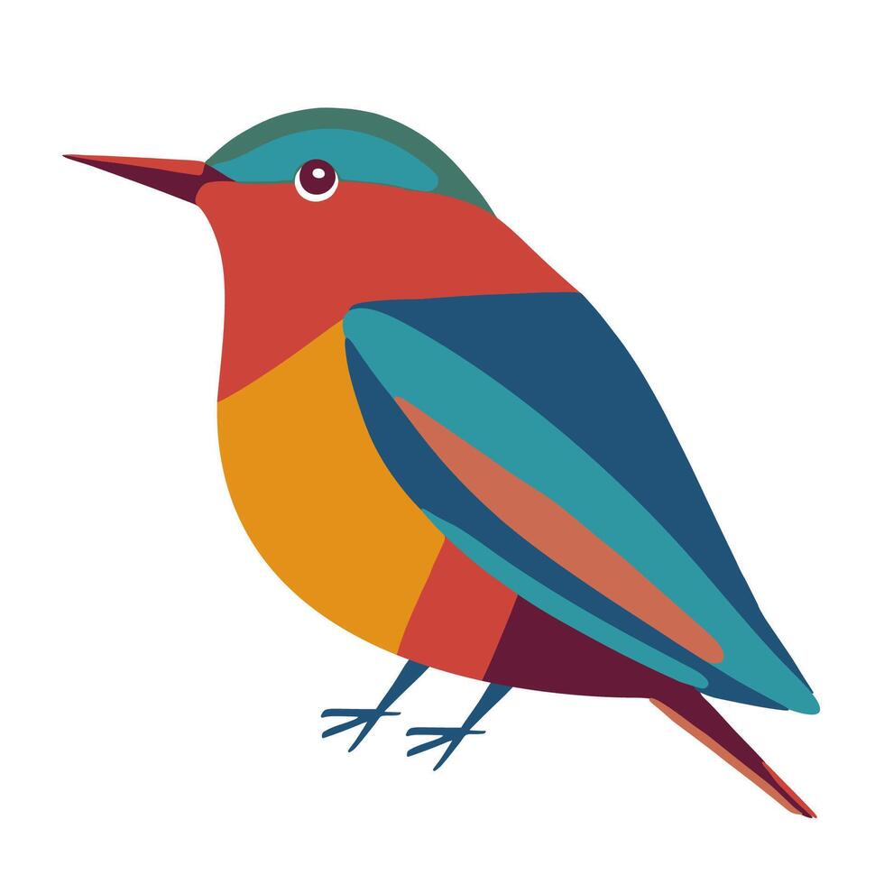 Colorful bird. Clip art vector