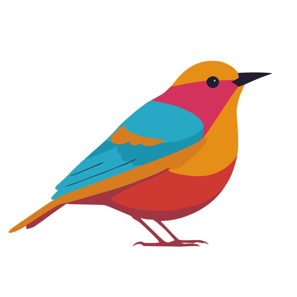 Colorful bird. Clip art vector