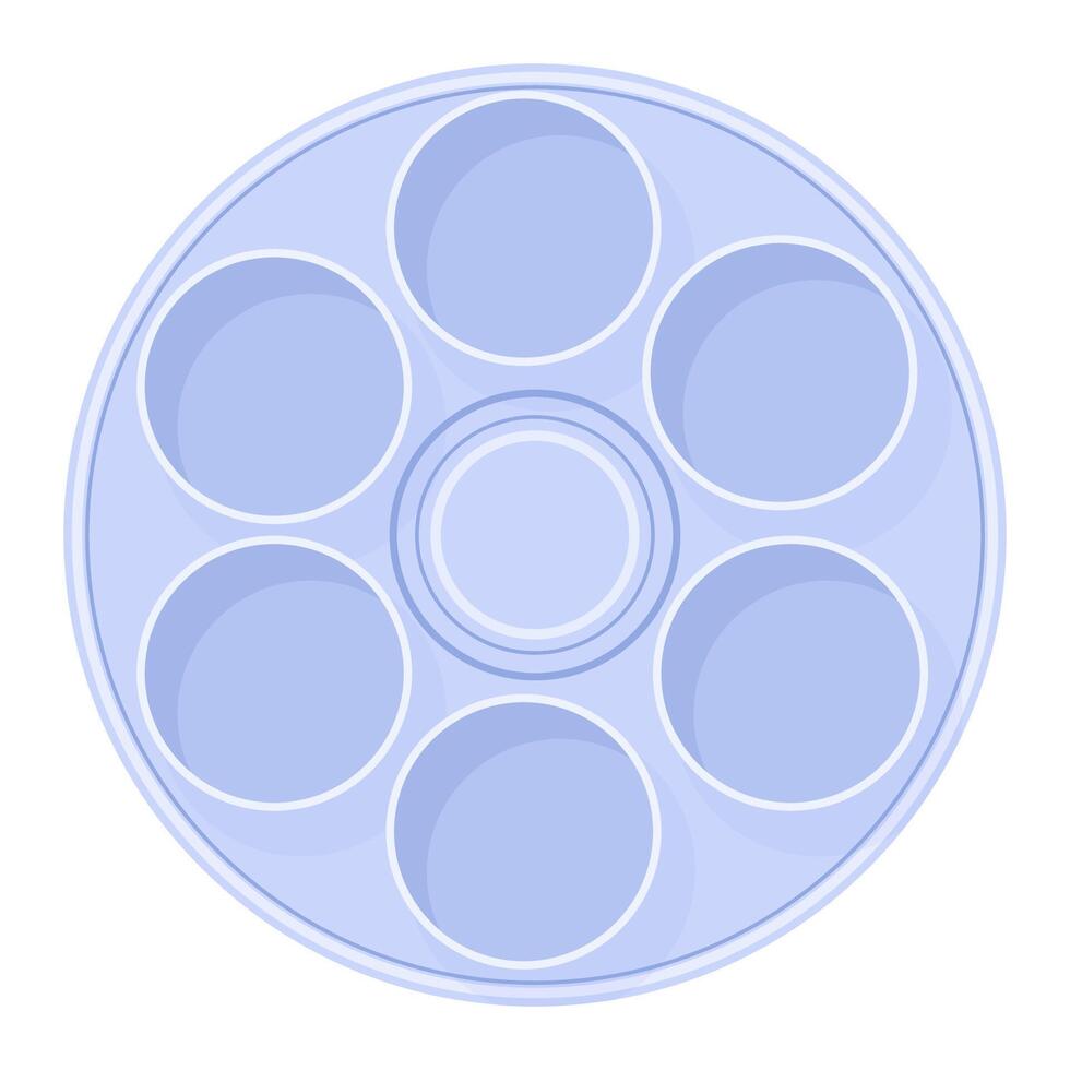 Large round blue Seder plate without ingredients vector