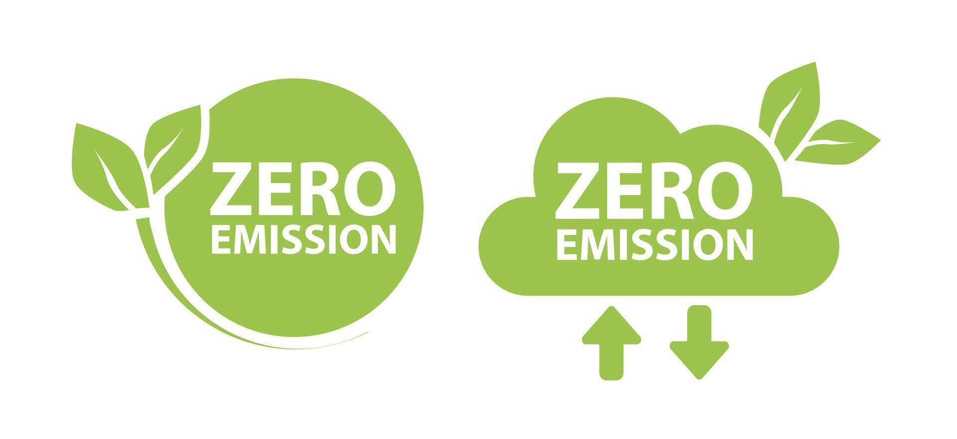 Zero Emission. Net zero label vector