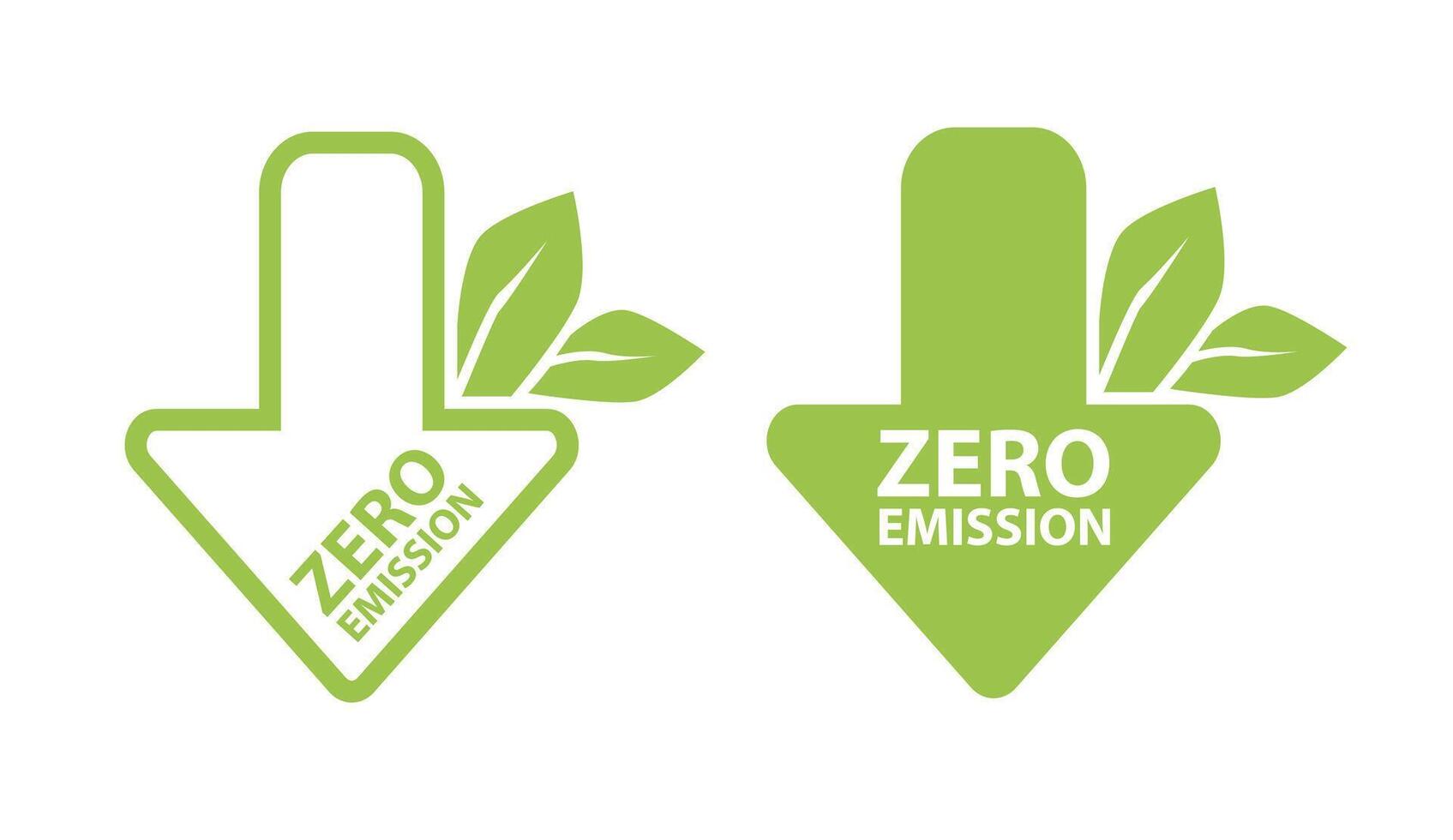 Zero Emission. Net zero label vector