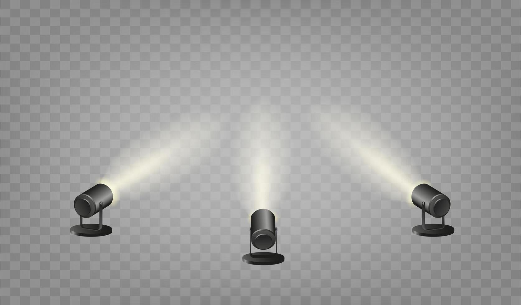 Spotlights set, stage and studio vector