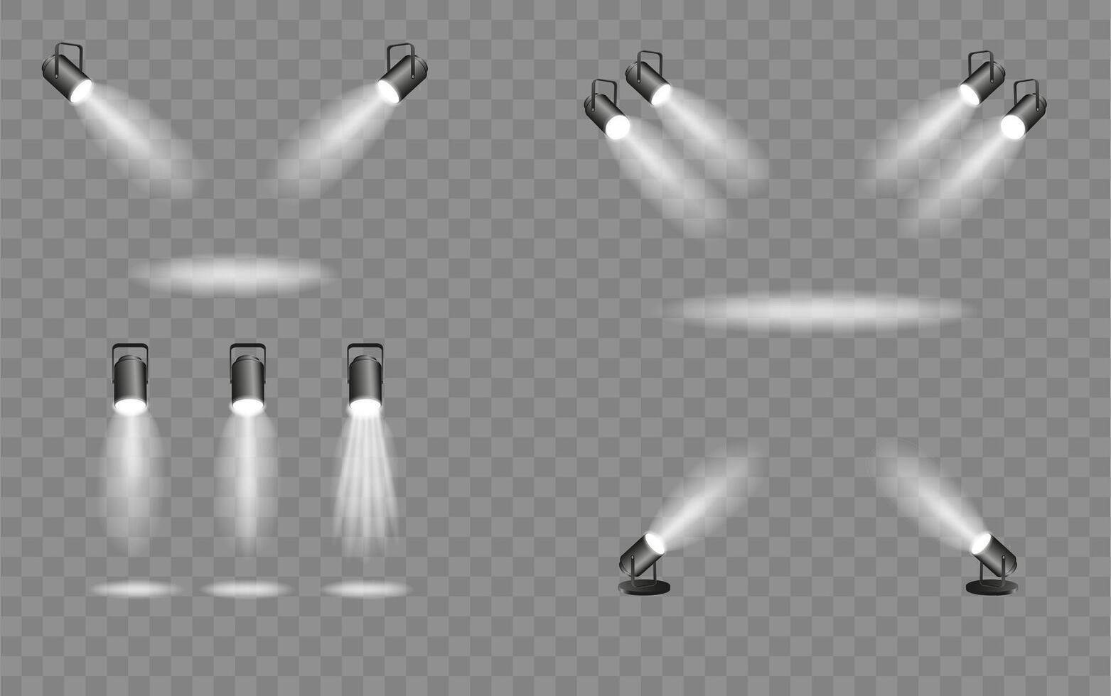 Spotlight lighting. Light source studio vector