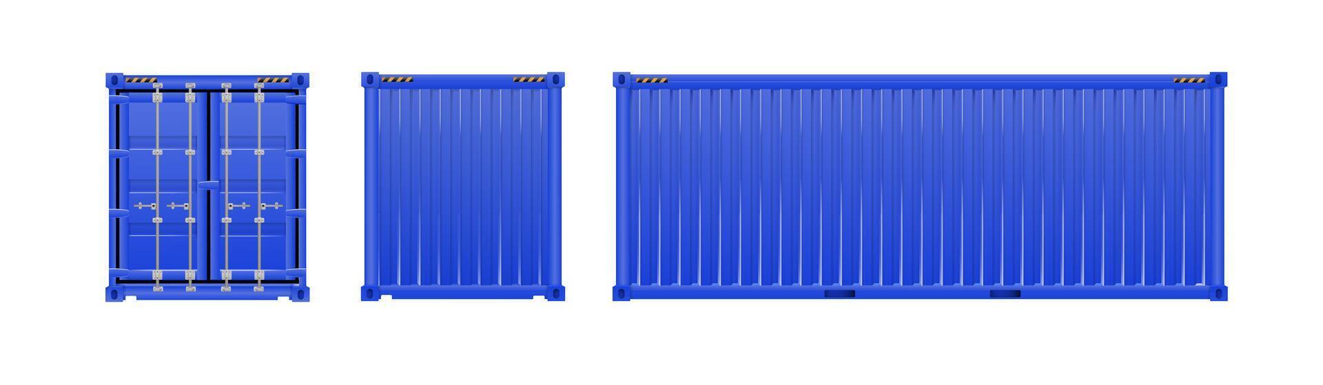 Blue Shipping Cargo Container Twenty vector