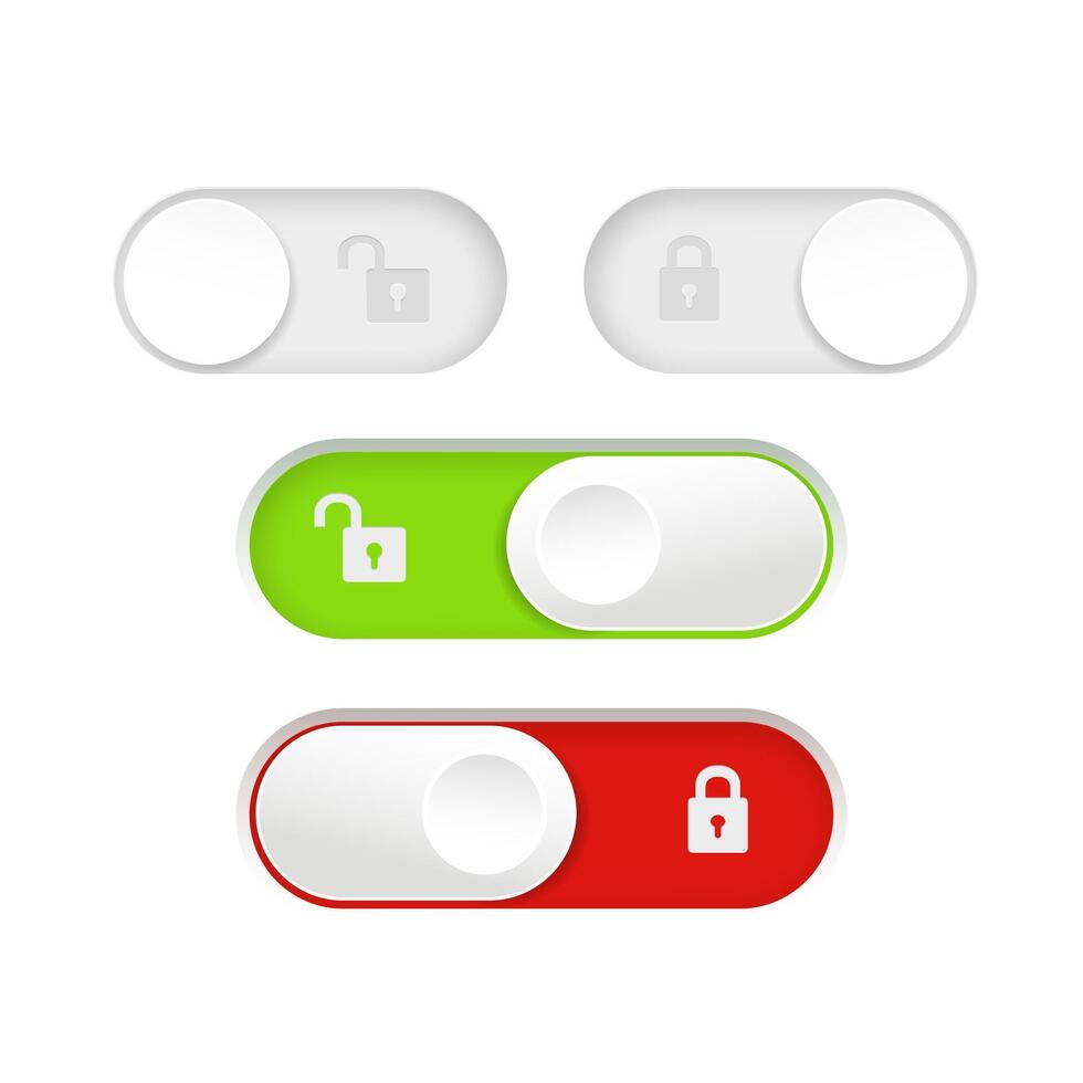 blocked and unlocked toggle switch vector