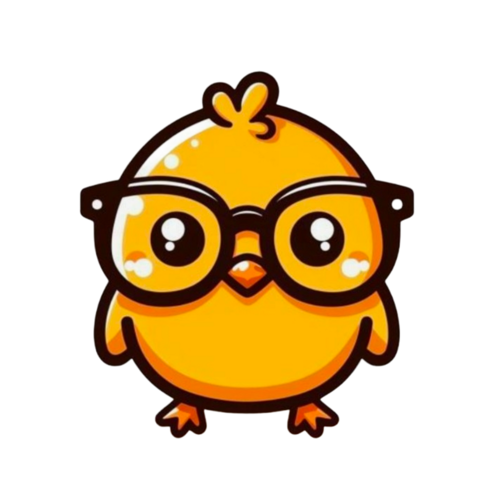 Cute kawaii chicken chibi mascot cartoon style png