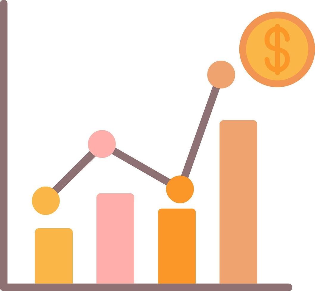 ventas Estadísticas plano icono vector