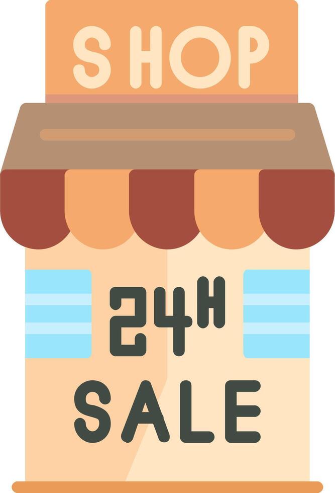 24 Hour Sale Flat Icon vector