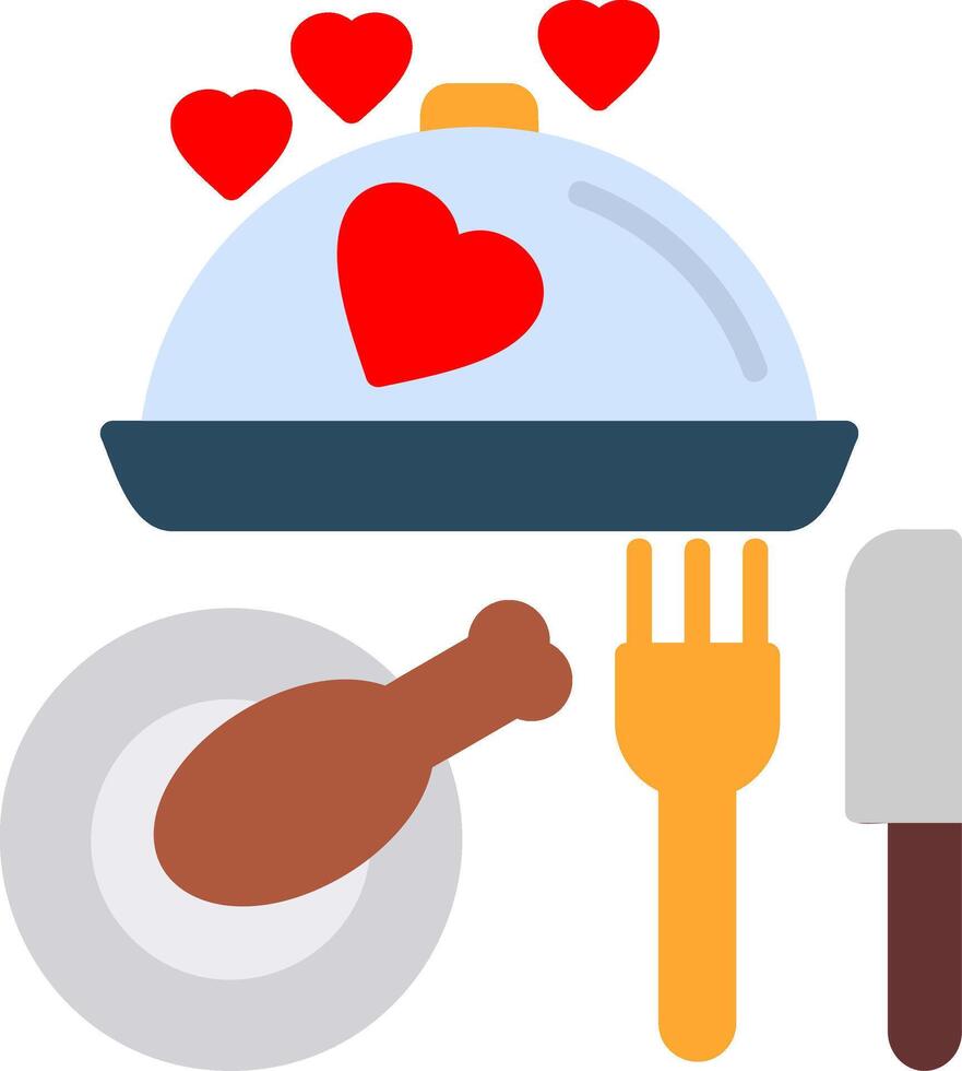 Dinner Flat Icon vector