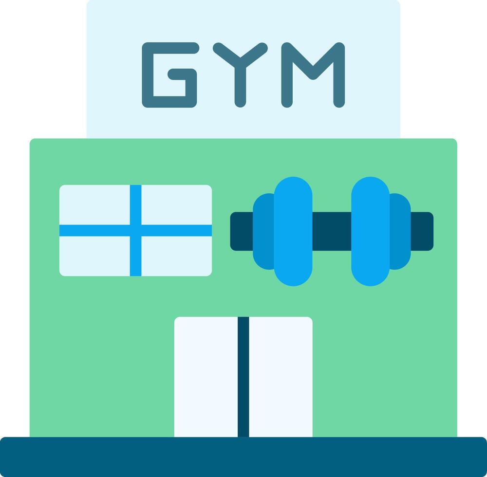 icono plano de gimnasio vector