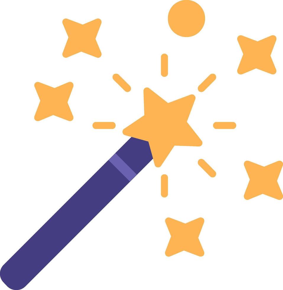 Magic Wand Flat Icon vector