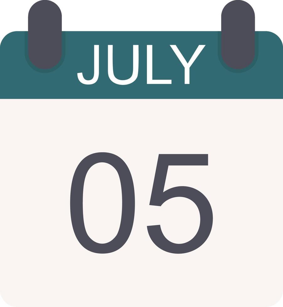 July Flat Icon vector
