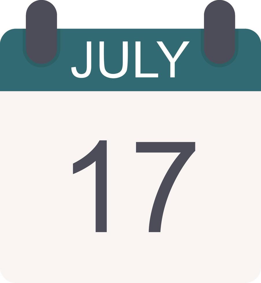 July Flat Icon vector