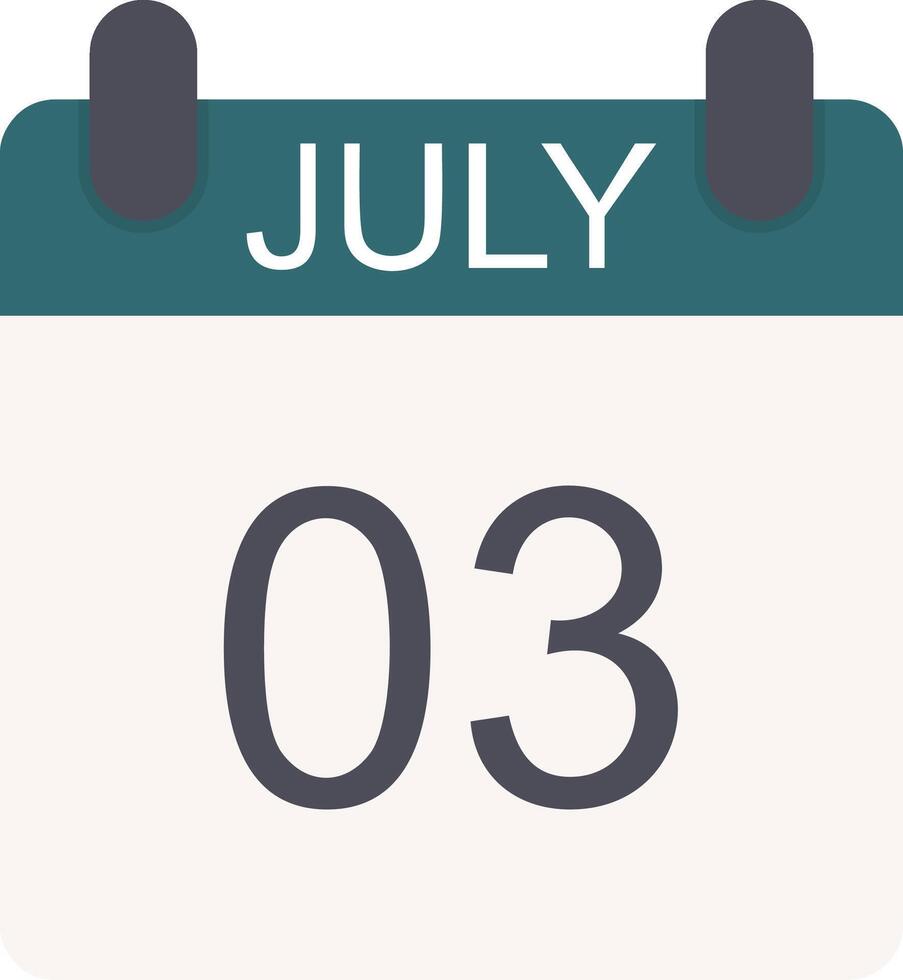 July Flat Icon vector