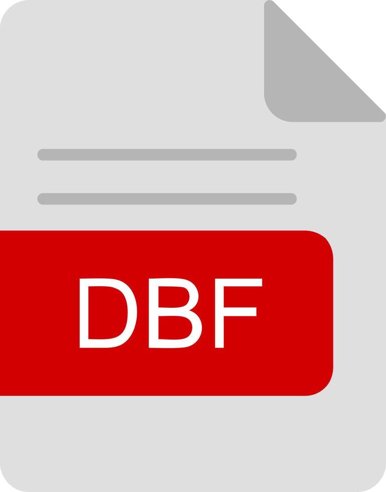 dbf archivo formato plano icono vector