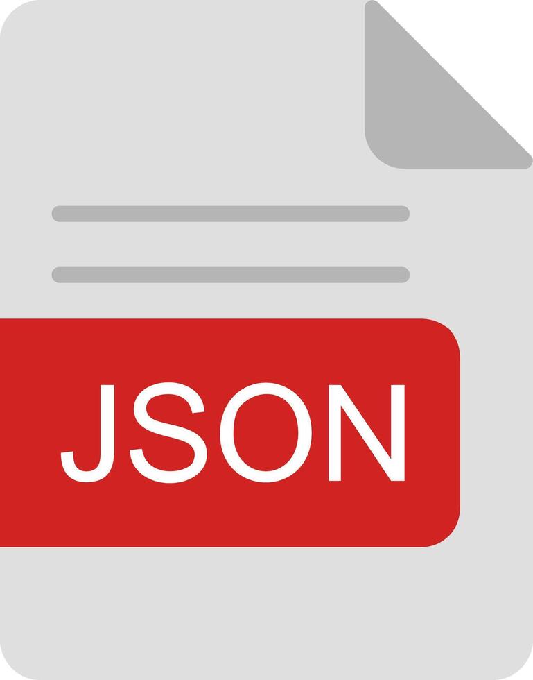 JSON File Format Flat Icon vector
