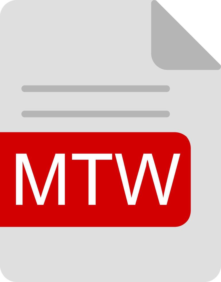 MTW File Format Flat Icon vector