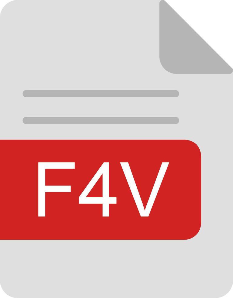 F4V File Format Flat Icon vector