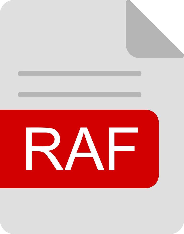 raf archivo formato plano icono vector