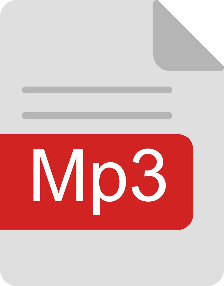 Mp3 File Format Flat Icon vector