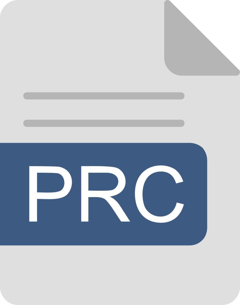 PRC File Format Flat Icon vector