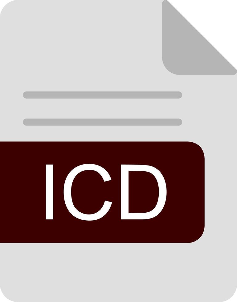 icd archivo formato plano icono vector