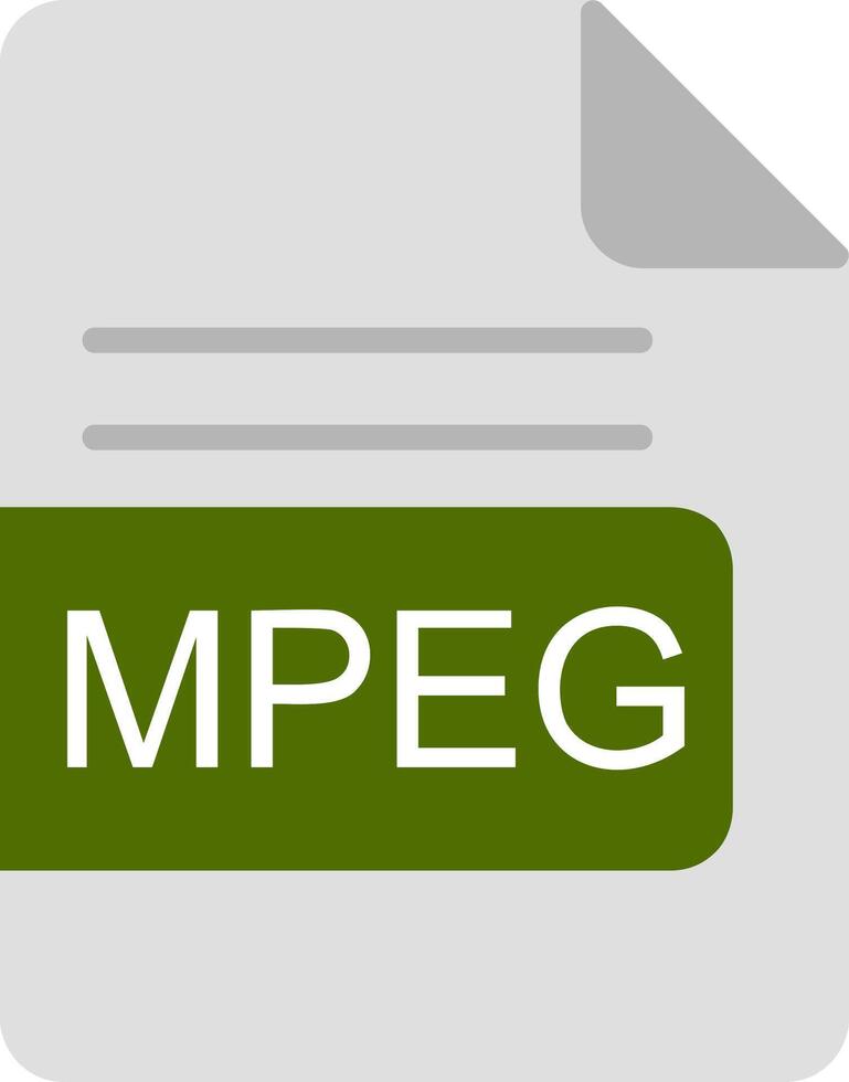 MPEG archivo formato plano icono vector