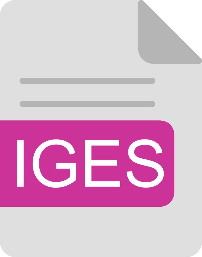 IGES File Format Flat Icon vector