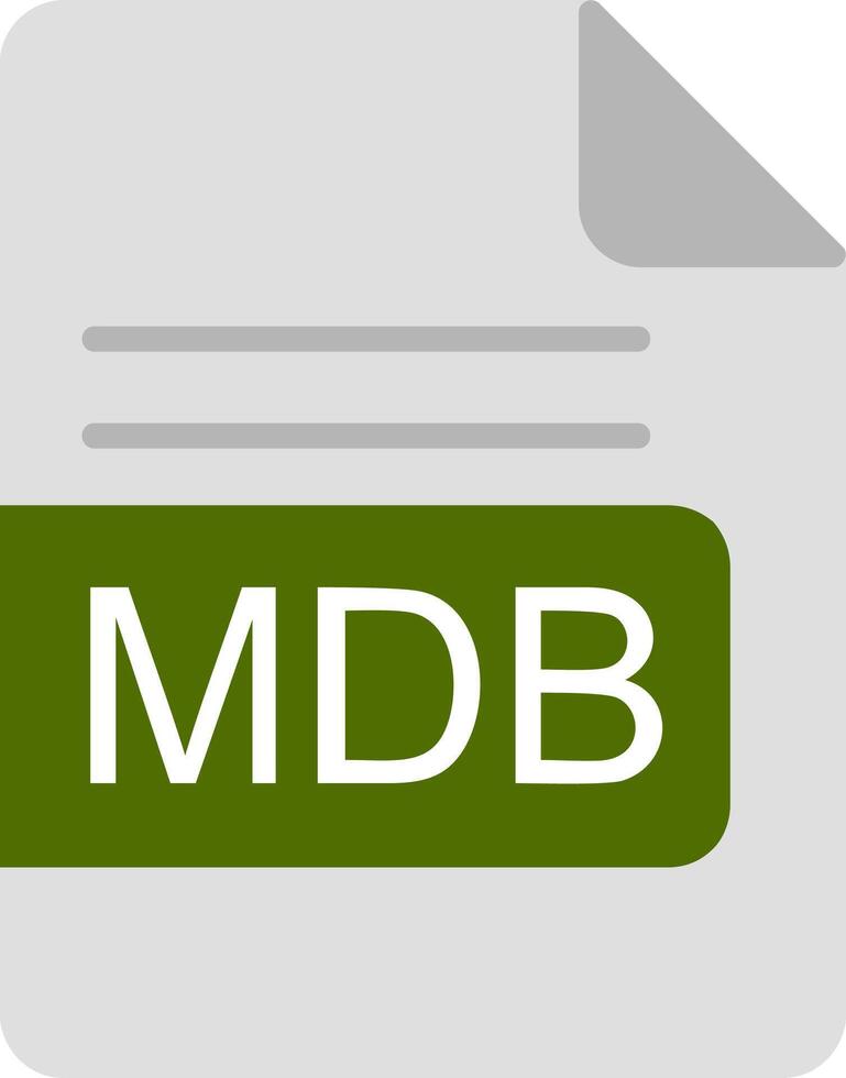 MDB File Format Flat Icon vector