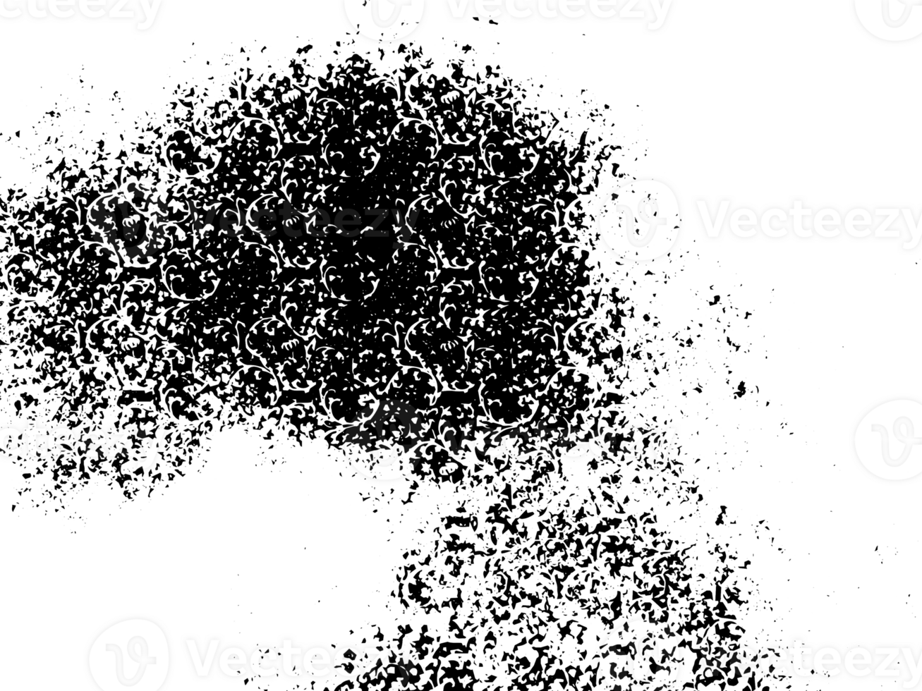 Rustic grunge texture with grain and stains. Abstract noise background. Graphic illustration with transparent background. png