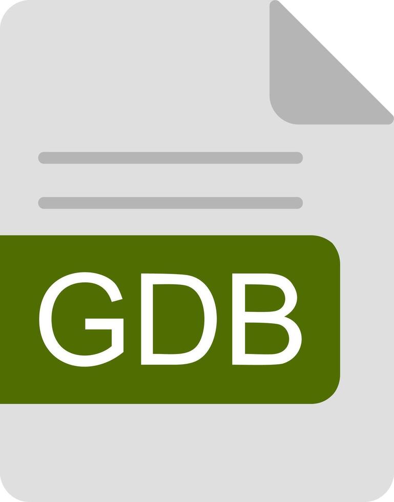 gdb archivo formato plano icono vector