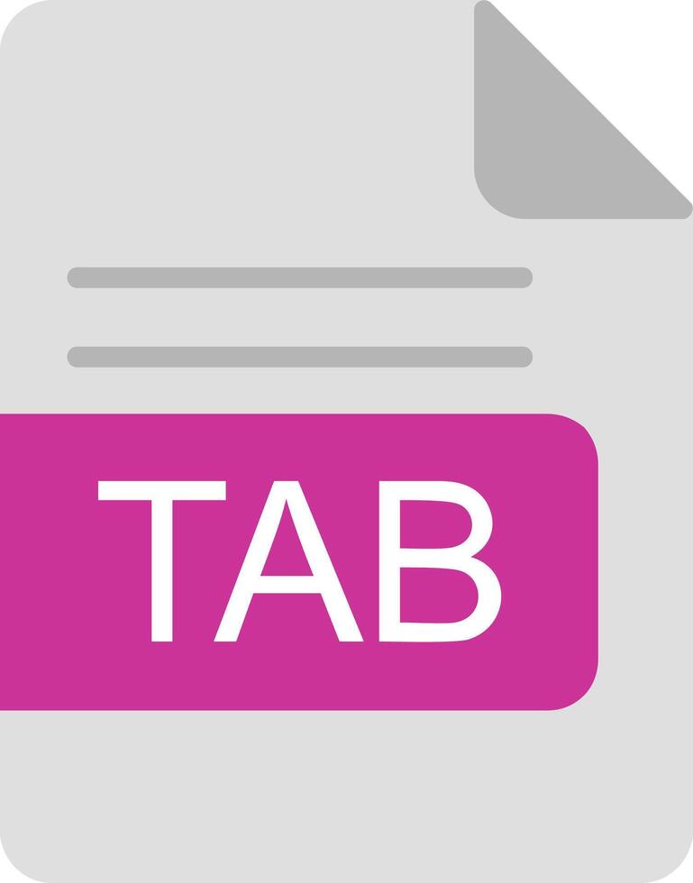 TAB File Format Flat Icon vector