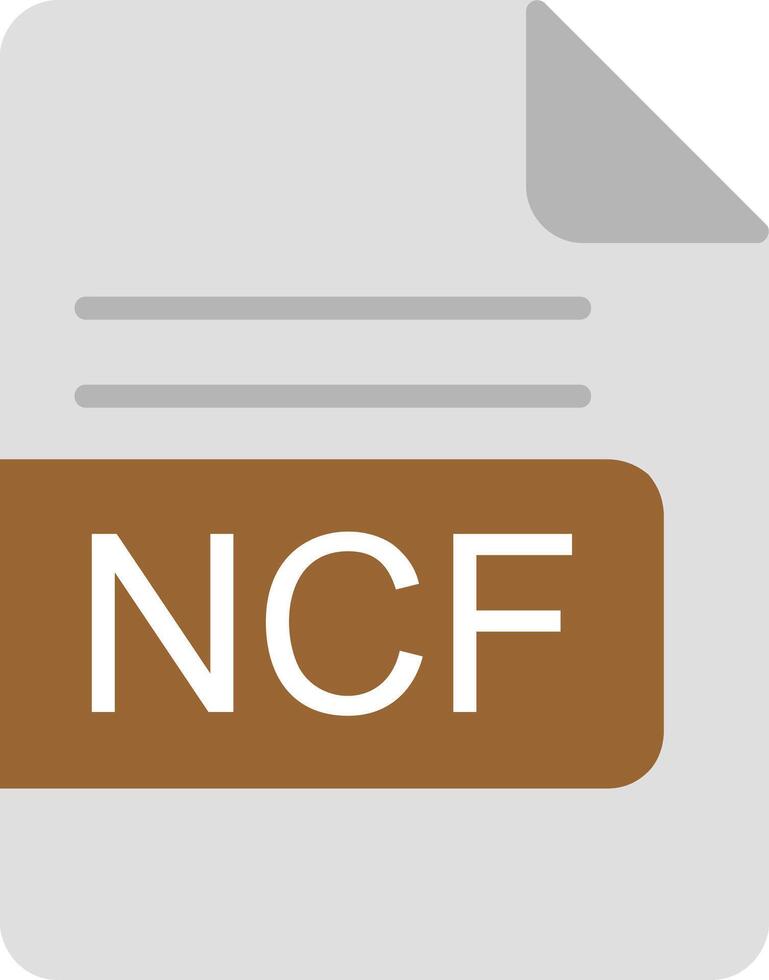 ncf archivo formato plano icono vector
