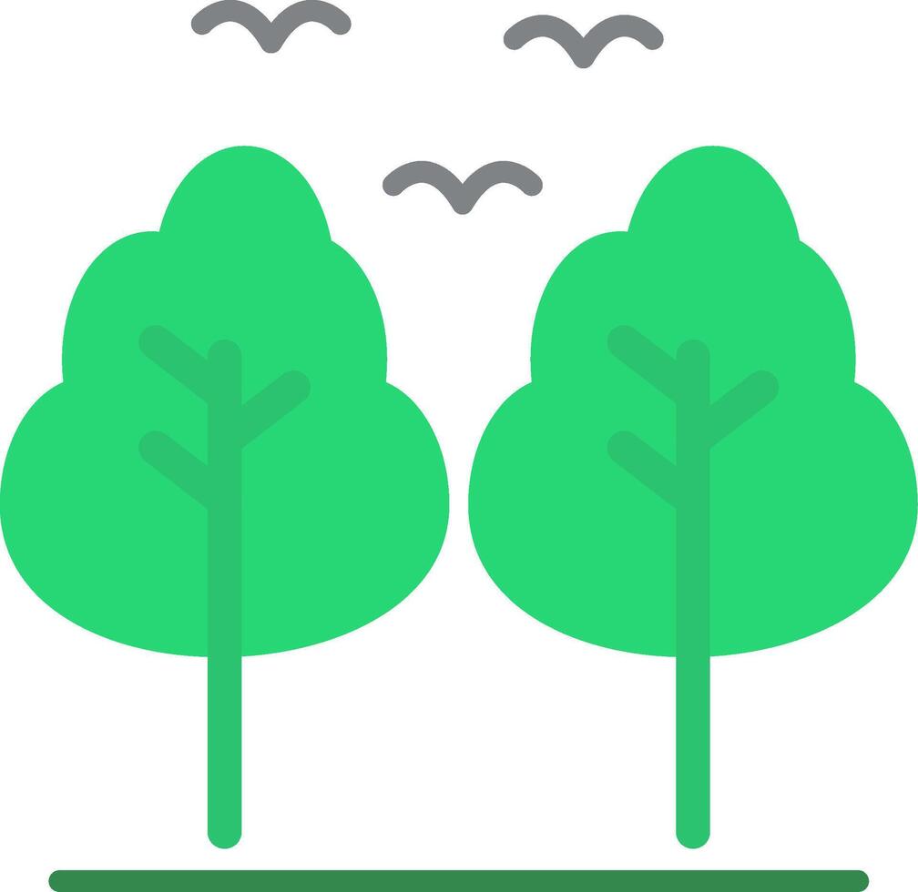 bosque, plano, icono vector