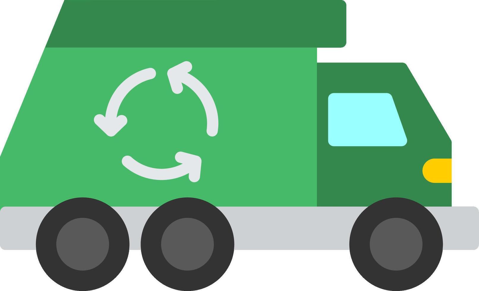 Trash Truck Flat Icon vector