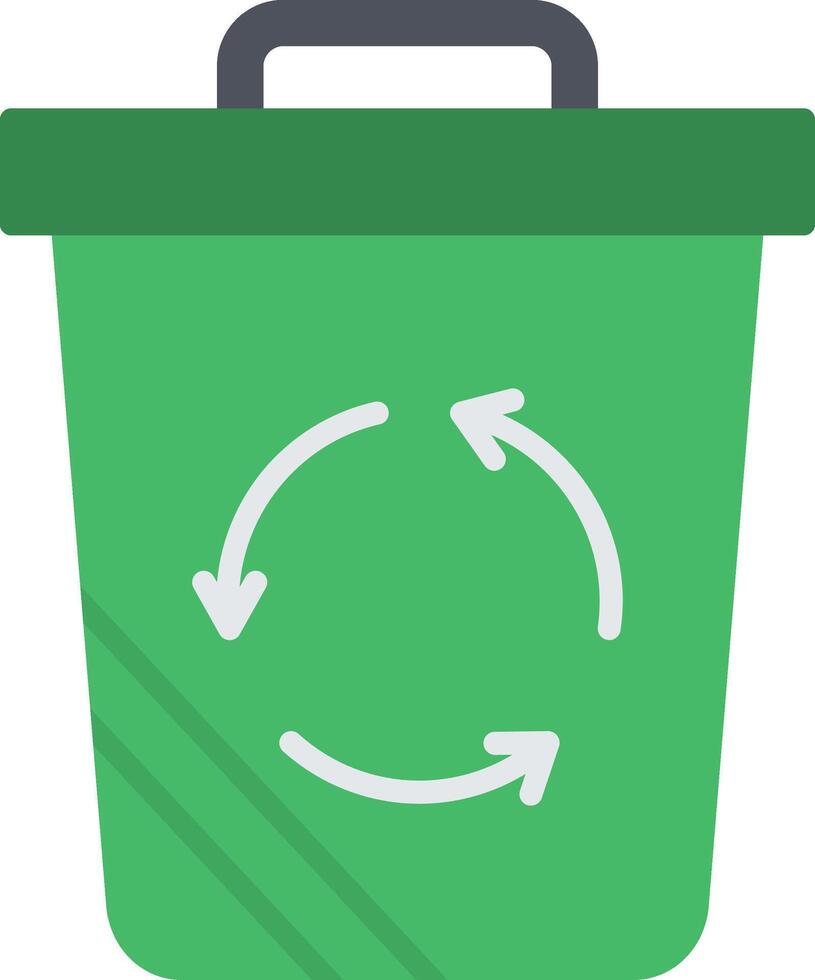 Recycle Bin Flat Icon vector