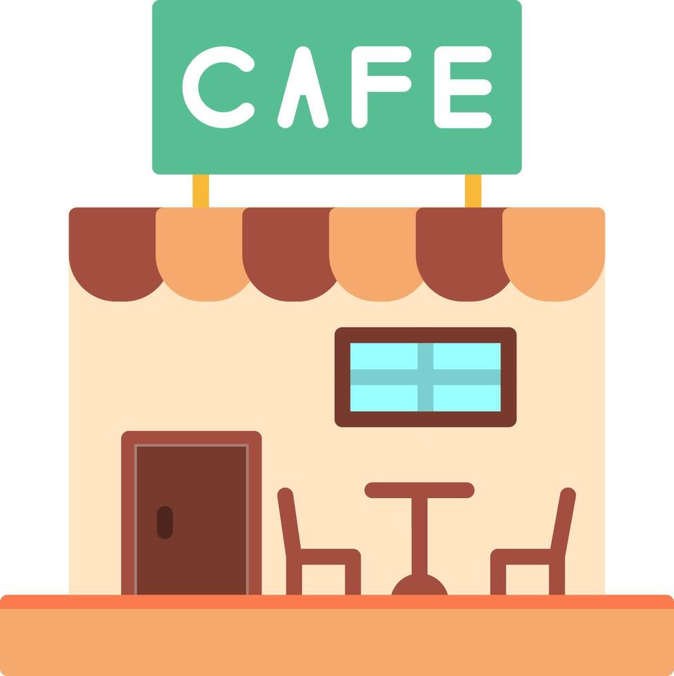 café, plano, icono vector